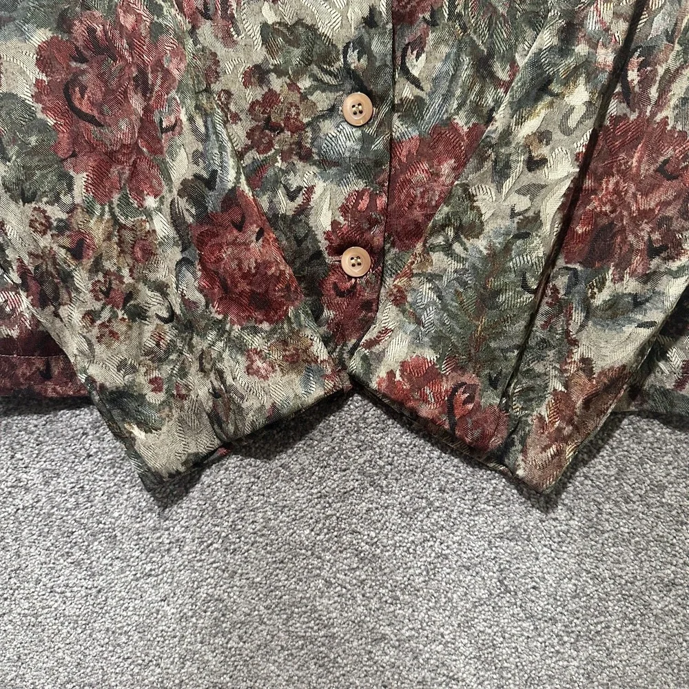 Vintage Cheltham Crossing Lightweight Jacket Womens 16 Floral‎ Button Up Cottage
